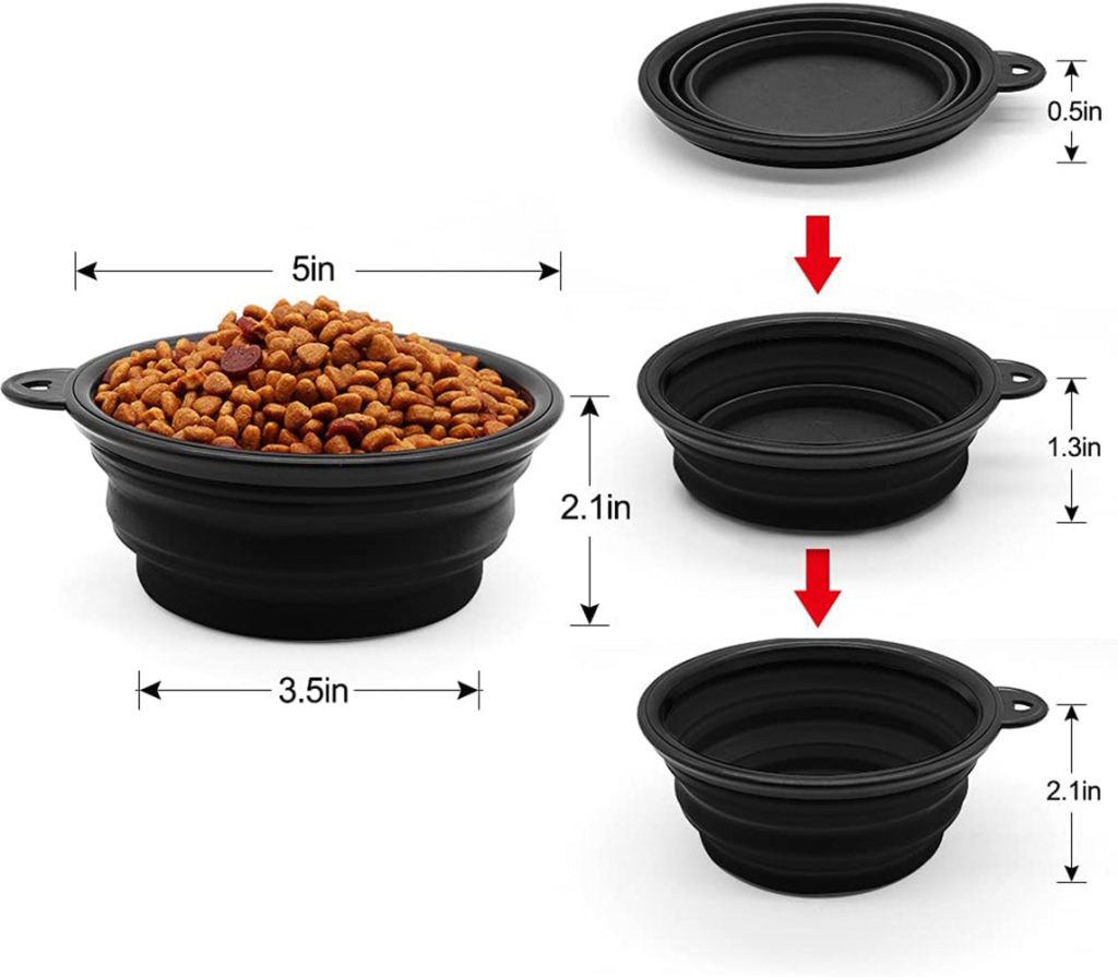 Fido N Feline Collapsible Silicone Travel Bowls, 5" (Set of 5)