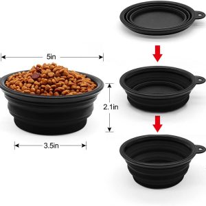 Fido N Feline Collapsible Silicone Travel Bowls, 5" (Set of 5)
