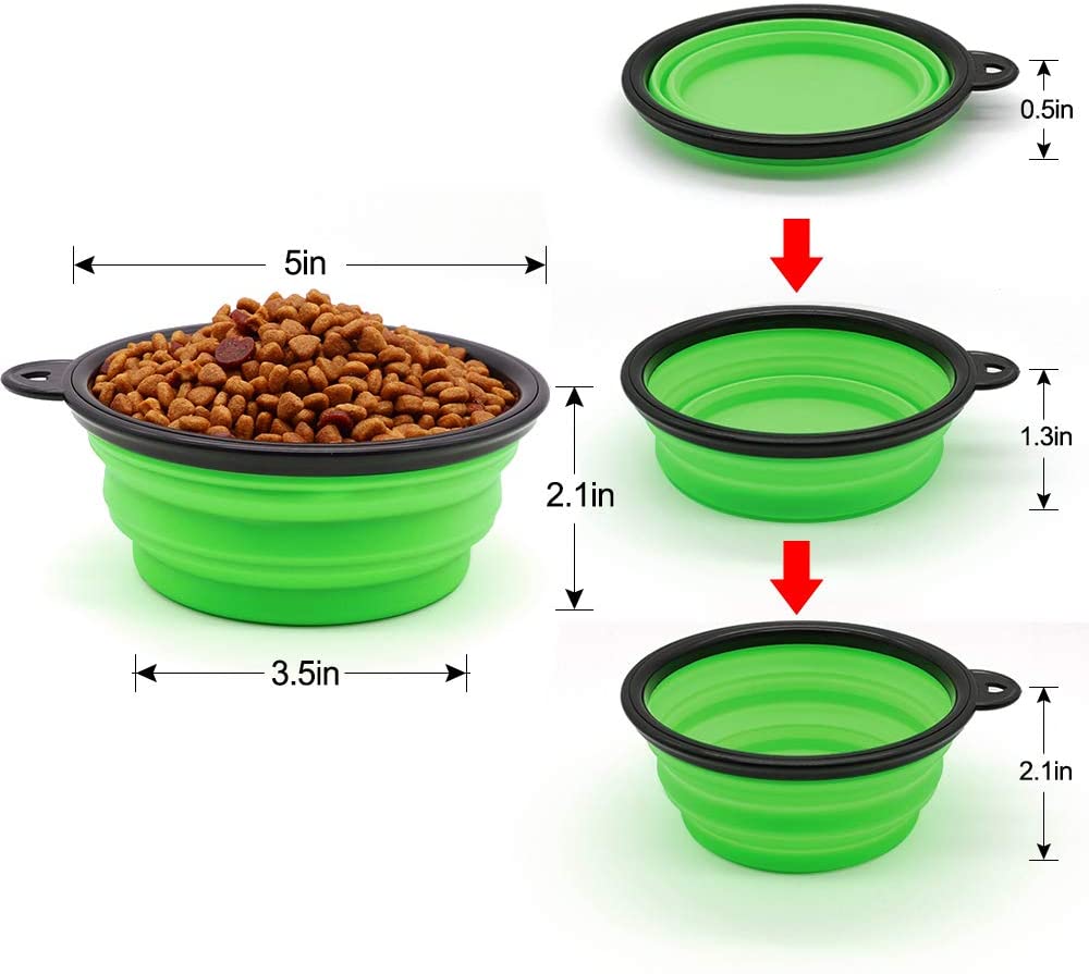 Fido N Feline Collapsible Silicone Travel Bowls, 5" (Set of 5)